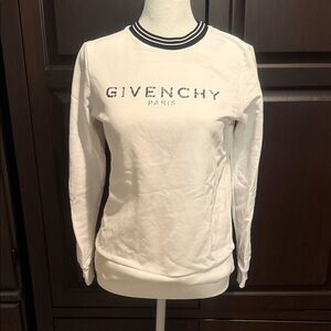 Givenchy White Sweatshirt with Black Trim
